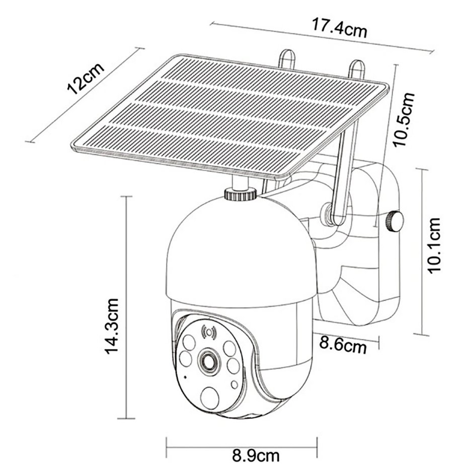 Camera Supraveghere Rotativa cu Panou Solar 3.5W