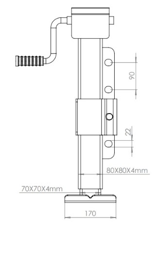 Picior Sprijin Reglabil cu Manivela 7000 Kg
