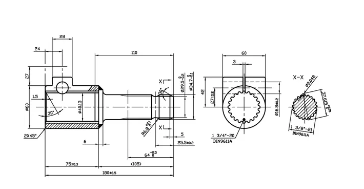 Adaptor Priza Z-21/20 1-3/8 in-170mm