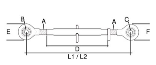 Tirant CAT. 3/3 - M 42 X 3 - L 500/790