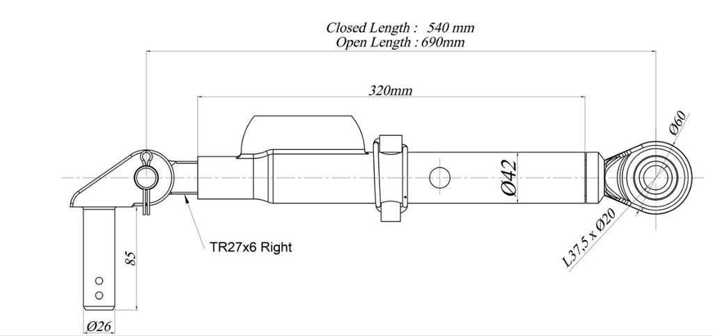 Tirant Lateral (L=430/550mm) 5113070