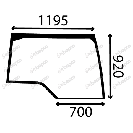 UPPER SIDE WINDOW RIGHT - CURVED - TINTED