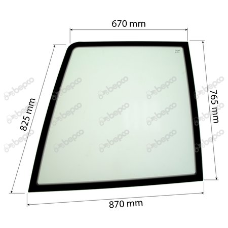 UPPER DOOR WINDOW LEFT - CURVED - TINTED