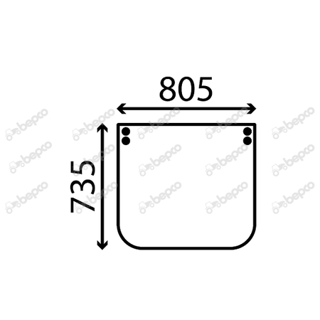 LOWER WINDSHIELD CURVED - TINTED