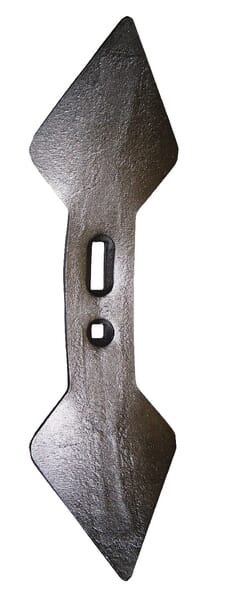 Vârf cultivator 440x135x19mm, reversibil, curbat, 2 găuri