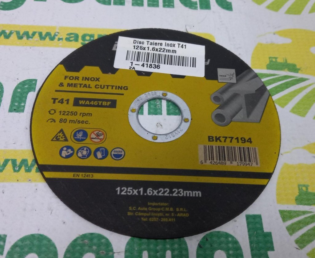 Disc Taiere Inox T41 125x1.6x22mm