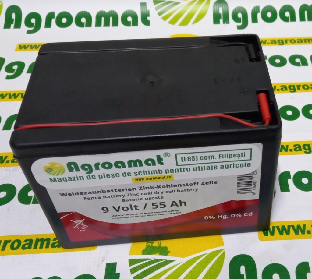 Baterie Uscata pentru gard Electric 9V 55Ah