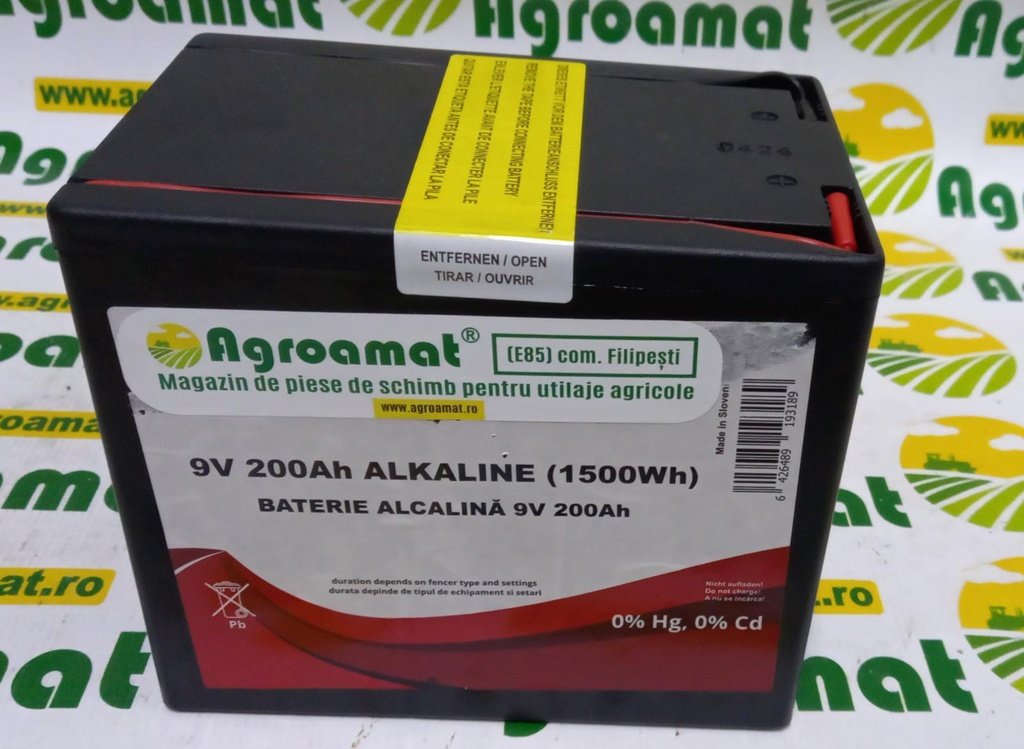 Baterie Uscata Alcalina Pentru Gard Electric 9V, 200Ah