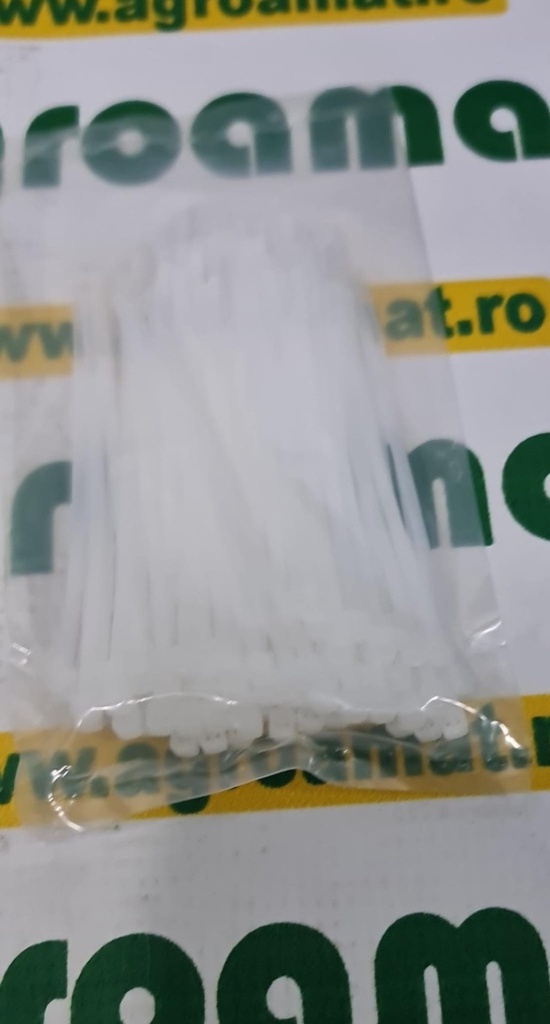 Colier plastic Alb 100x2.5mm