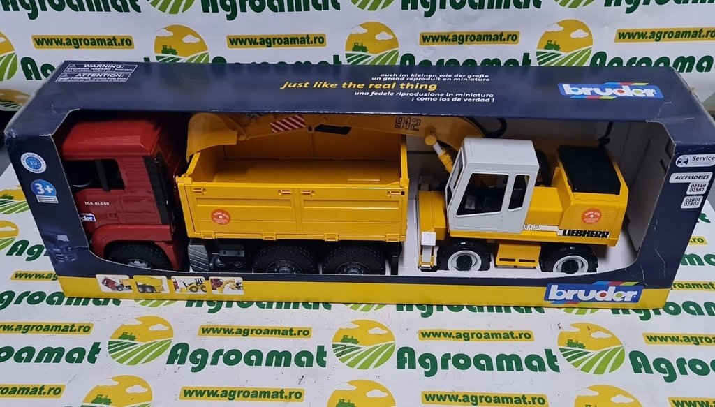 Camion MAN TGA cu Bena Basculabilă si Excavator