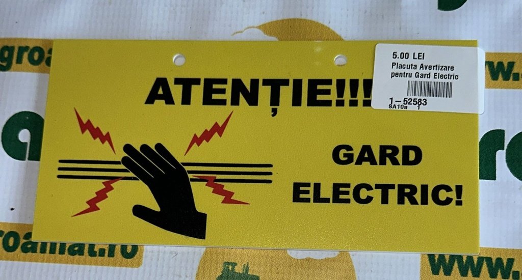 Placuta Avertizare pentru Gard Electric