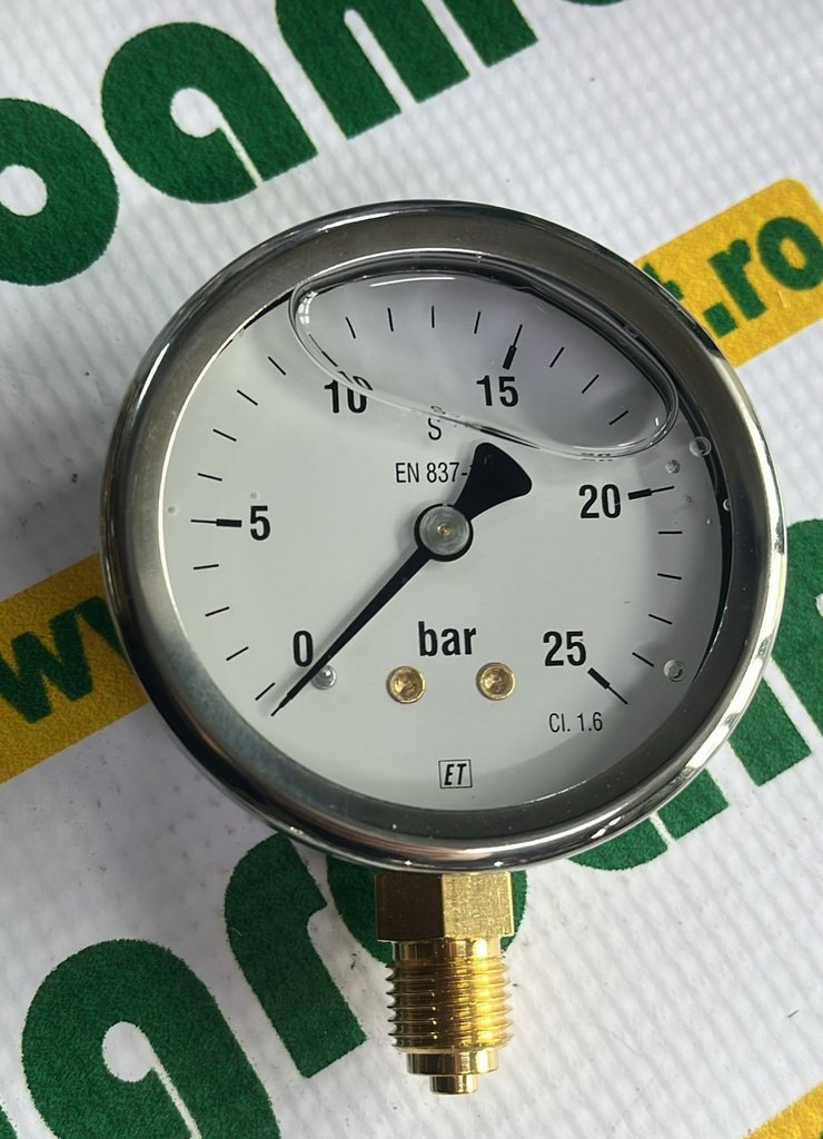 Manometru Ø63 0-25bar ¼" Jos