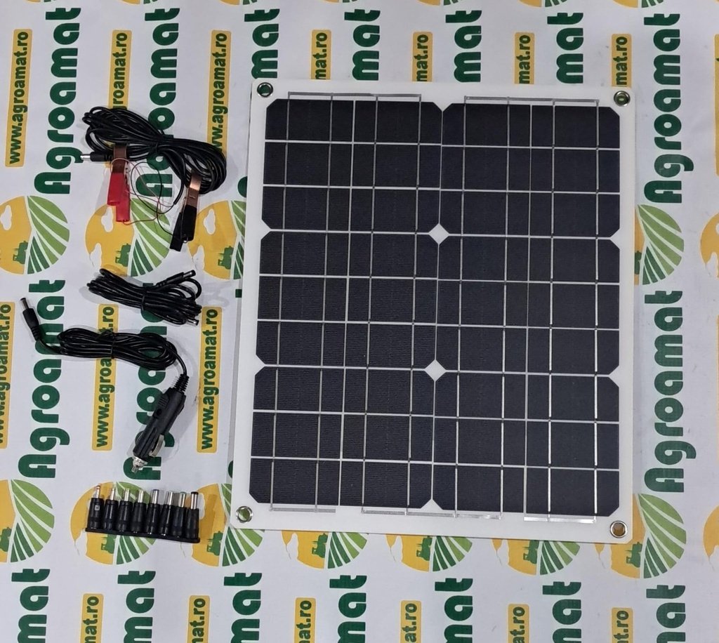 Sistem fotovoltaic 20w cu regulator tensiune USB, Type-C