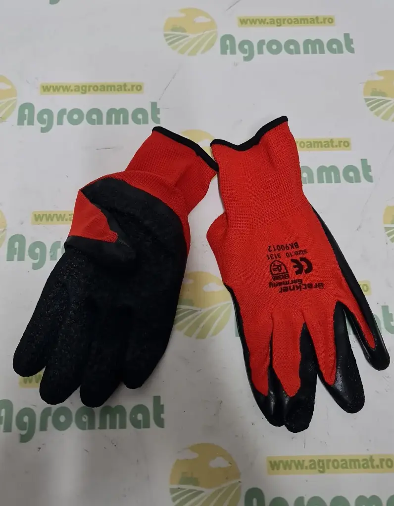 bk90012 Manusi protectie sintetic-cauciuc Rosu-Negru M10