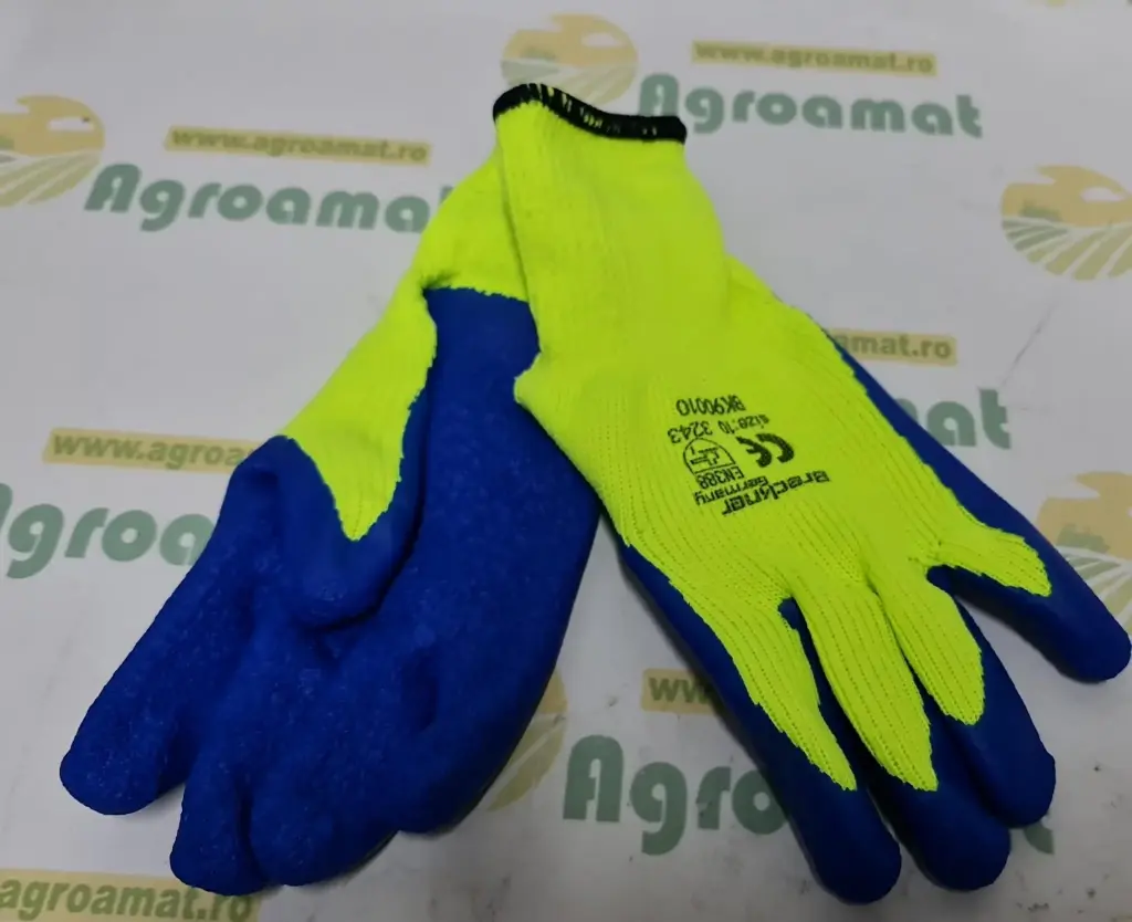 bk90010 Manusi protectie cauciucate Verde-Albastru M10 (sezon rece)