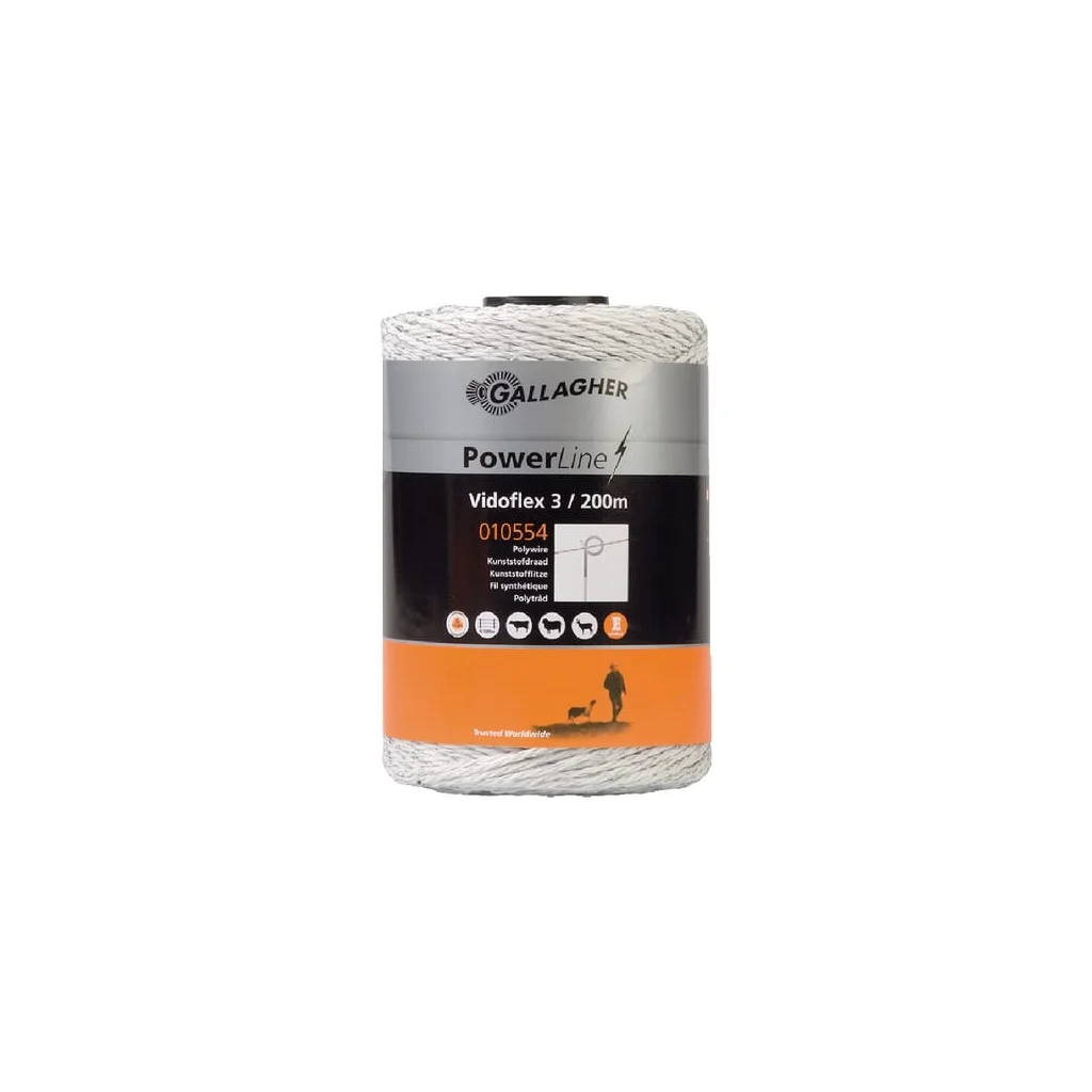 Cablu alb pentru gard 200m Vidoflex 3 010554GAL