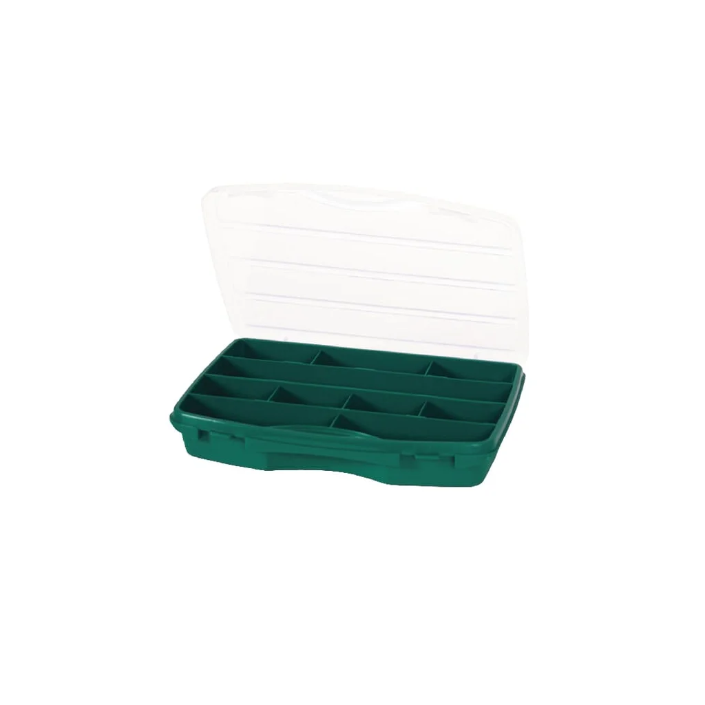 Cutie sortimentație 192x256x42mm plastic verde 10 compartimente 21-10 Tayg 021008TAY