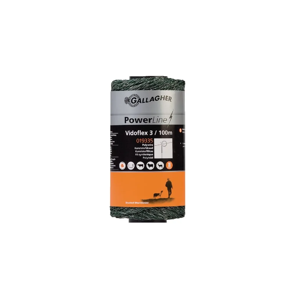 Cablu verde pentru gard 100m Vidoflex 3 019335GAL