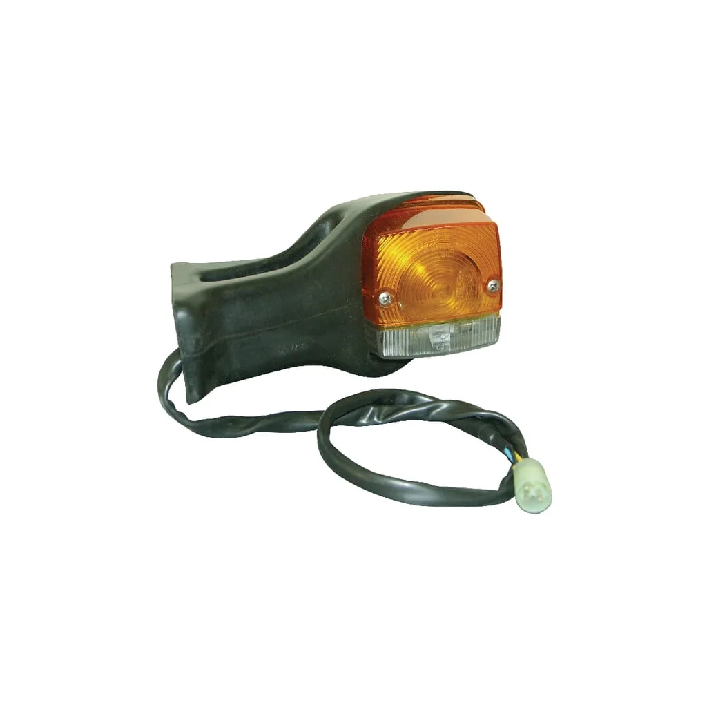 Lumină de direcție și poziție LH Halogen, față, pătrată, 12V, chihlimbar/transparent, prindere cu șurub, mufă 190x AMP, Cobo 03434000