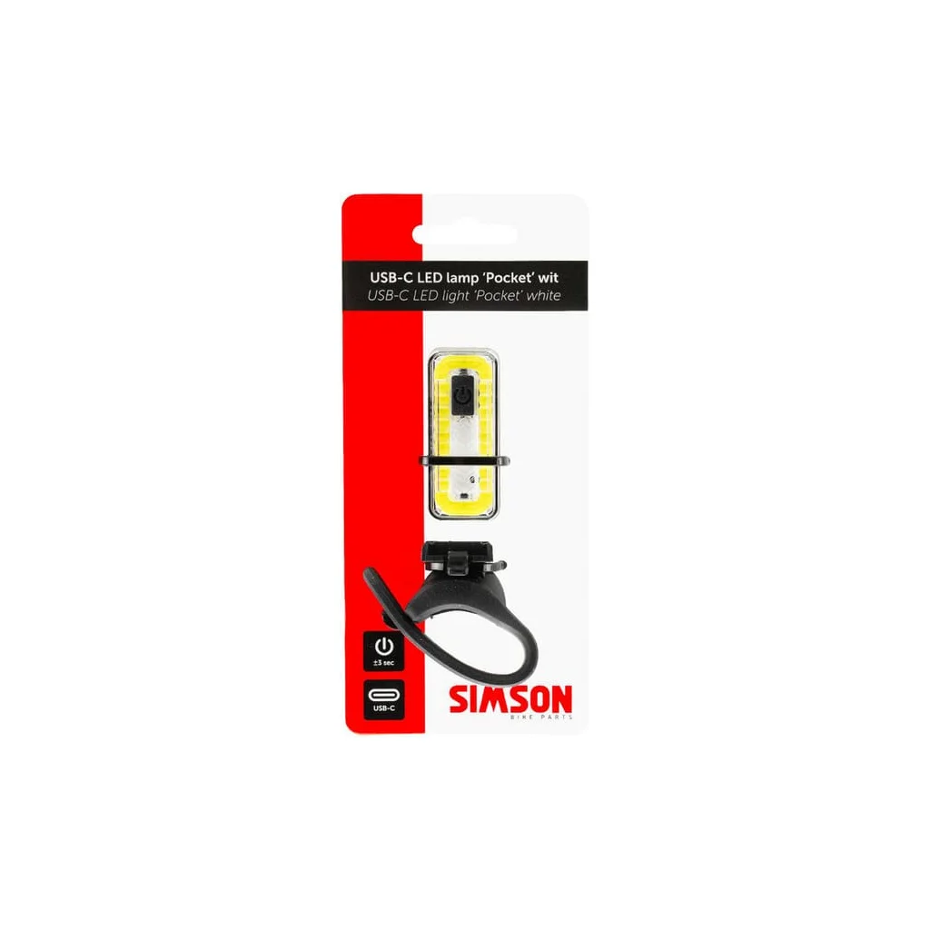Lampă LED de buzunar reîncărcabilă USB-C, albă 022031SIM