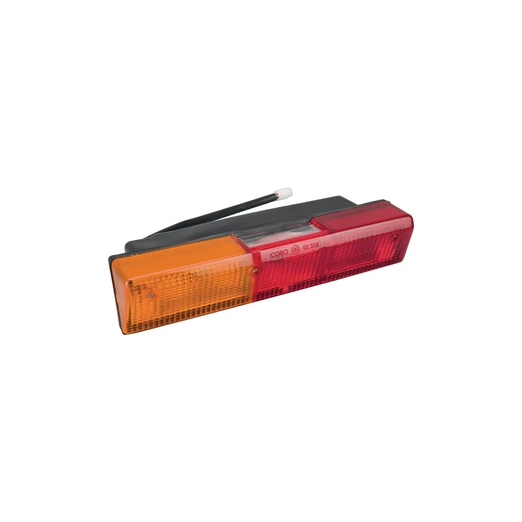 Stop spate LH rectangular, roșu/galben, prindere cu șurub, 305x62mm mufă AMP, Cobo 02746000