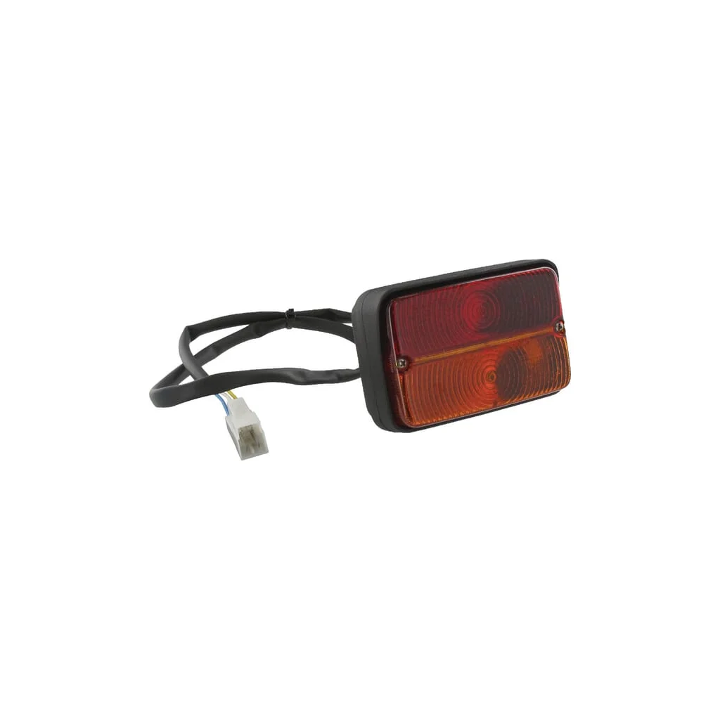 Stop spate LH rectangular, roșu/galben, cu șuruburi, 120x80mm mufă AMP, Cobo 02740000