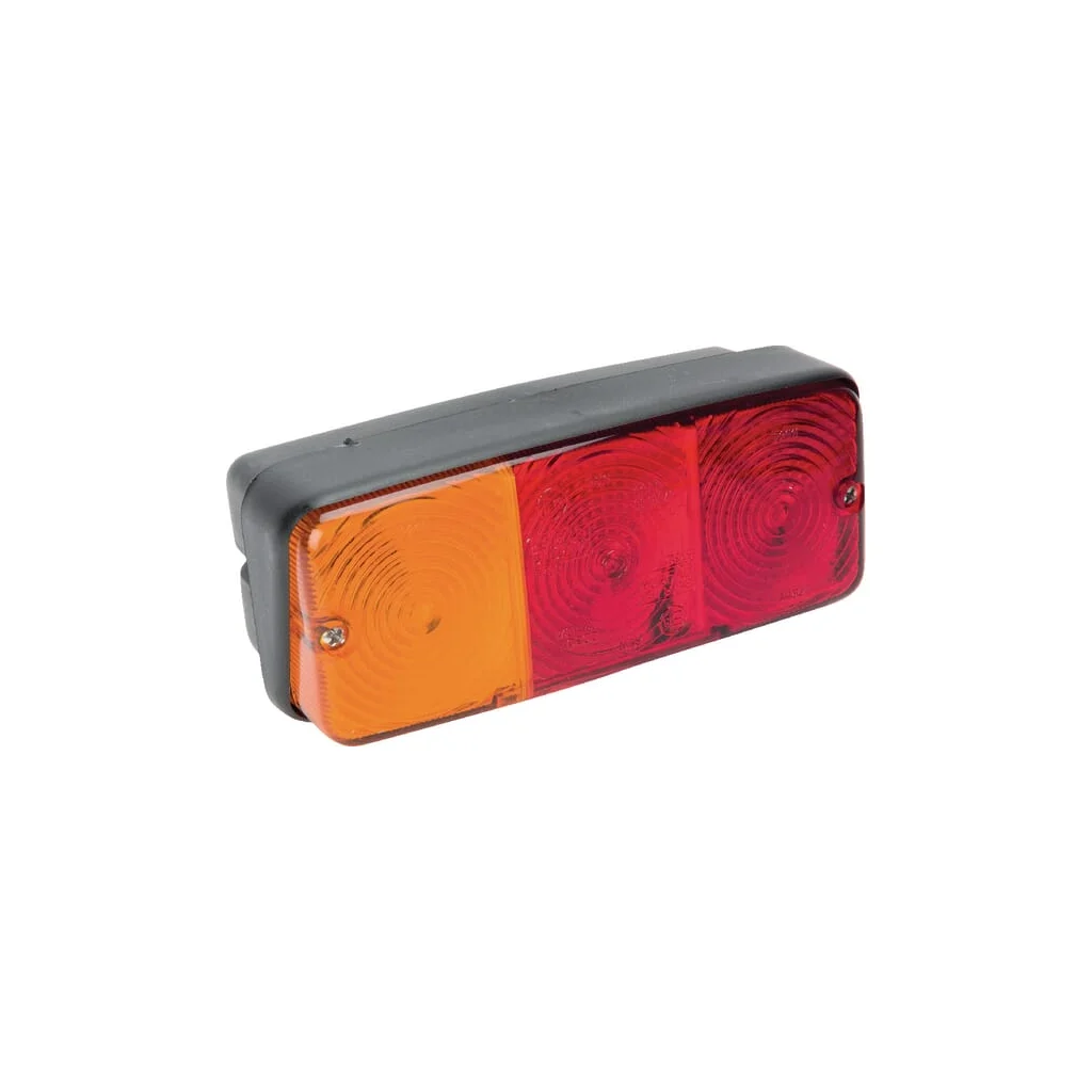 Stop spate LH rectangular, roșu/galben, cu șuruburi, mufă 160x AMP, Cobo 02180000
