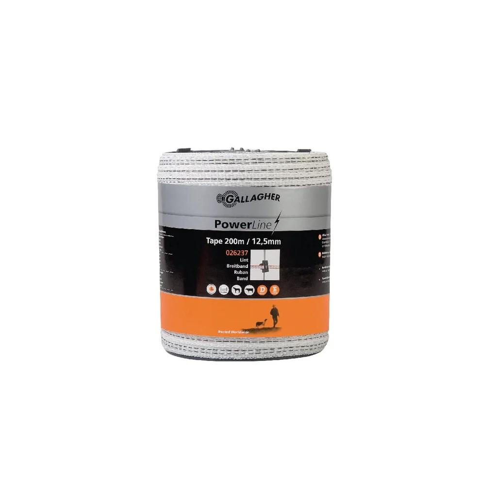 Bandă gard electric 12,5mm 200m PowerLine 026237GAL