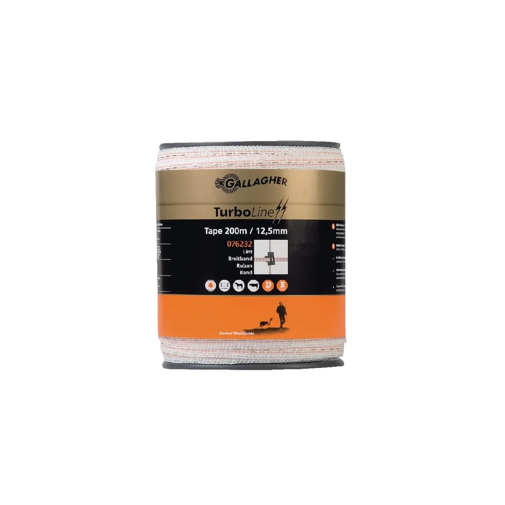 Bandă gard electric 12,5mm 200m TurboLine 076232GAL