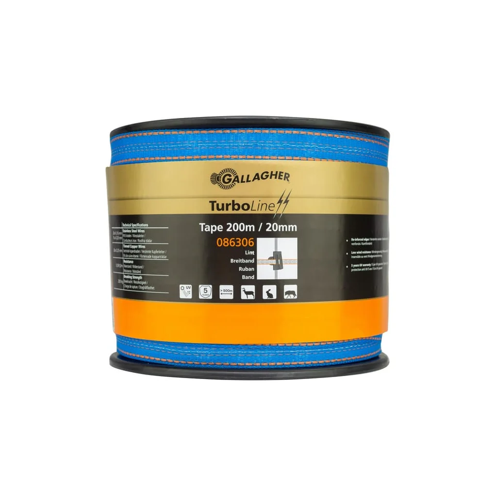 Bandă TurboLine 20mm Albastră 200m 086306GAL