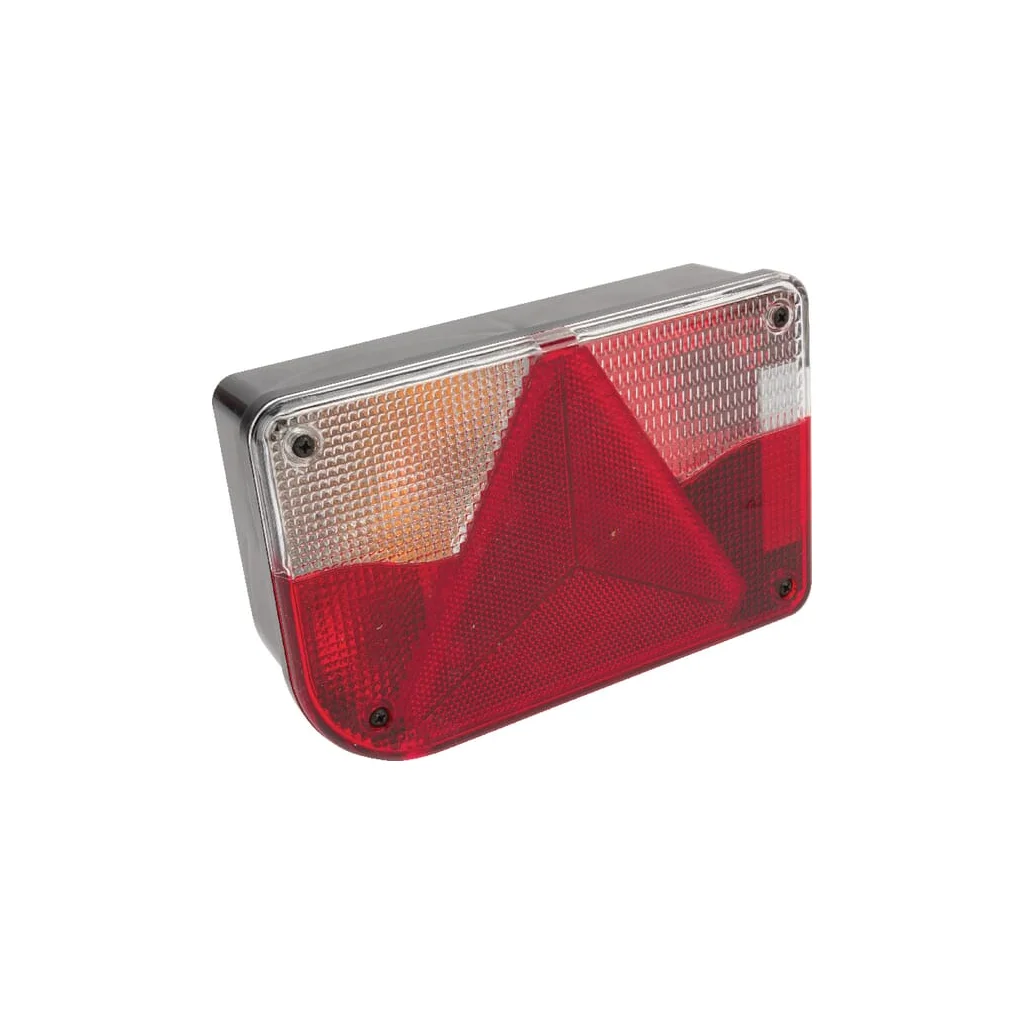 Stop spate LH rectangular, 12V, roșu/transparent/galben, prindere cu șuruburi, 200x130mm, Jokon 102110110