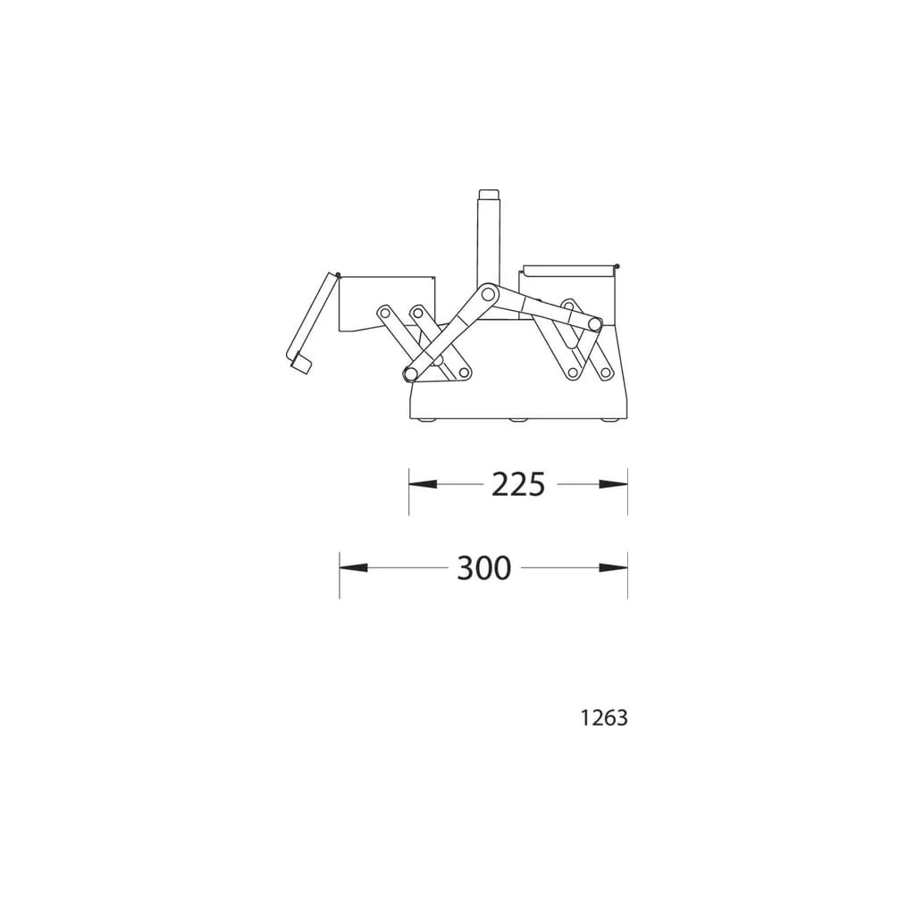 Cutie de scule x420x158mm, metal albastru, 3 compartimente, Gedore 1263LGED