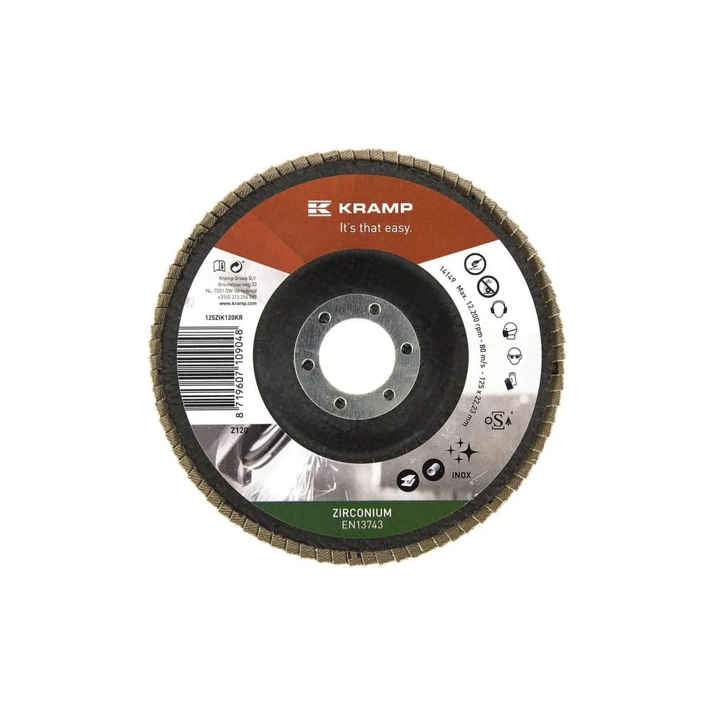 Disc de șlefuire lamelar cu zirconiu 125mm granulație 120 125ZIK120KR