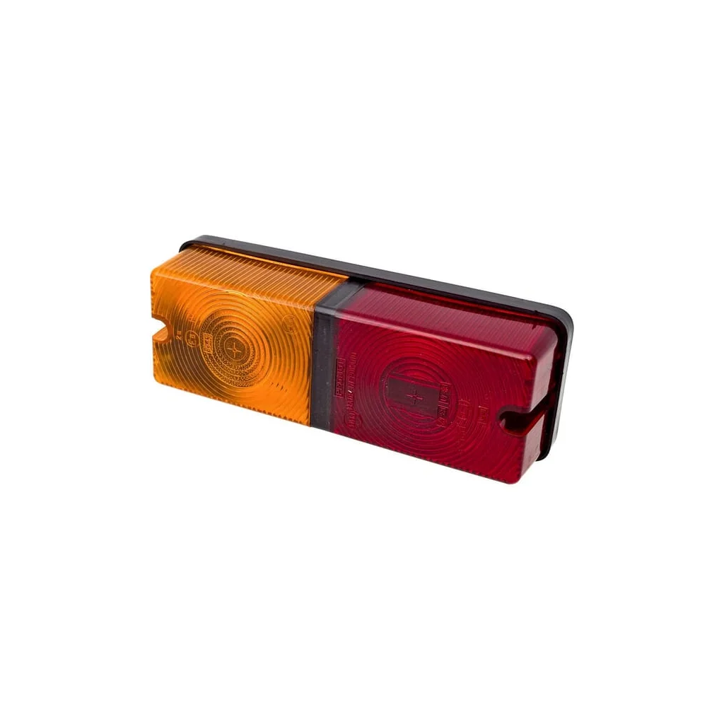 Lampă spate dreptunghiulară 12-24V galben/roșu cu șurub 214x77mm Promot 1400680500