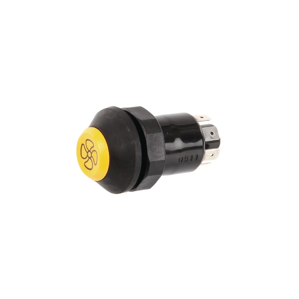 Comutator tip buton ventilator rotund galben 11165100PN