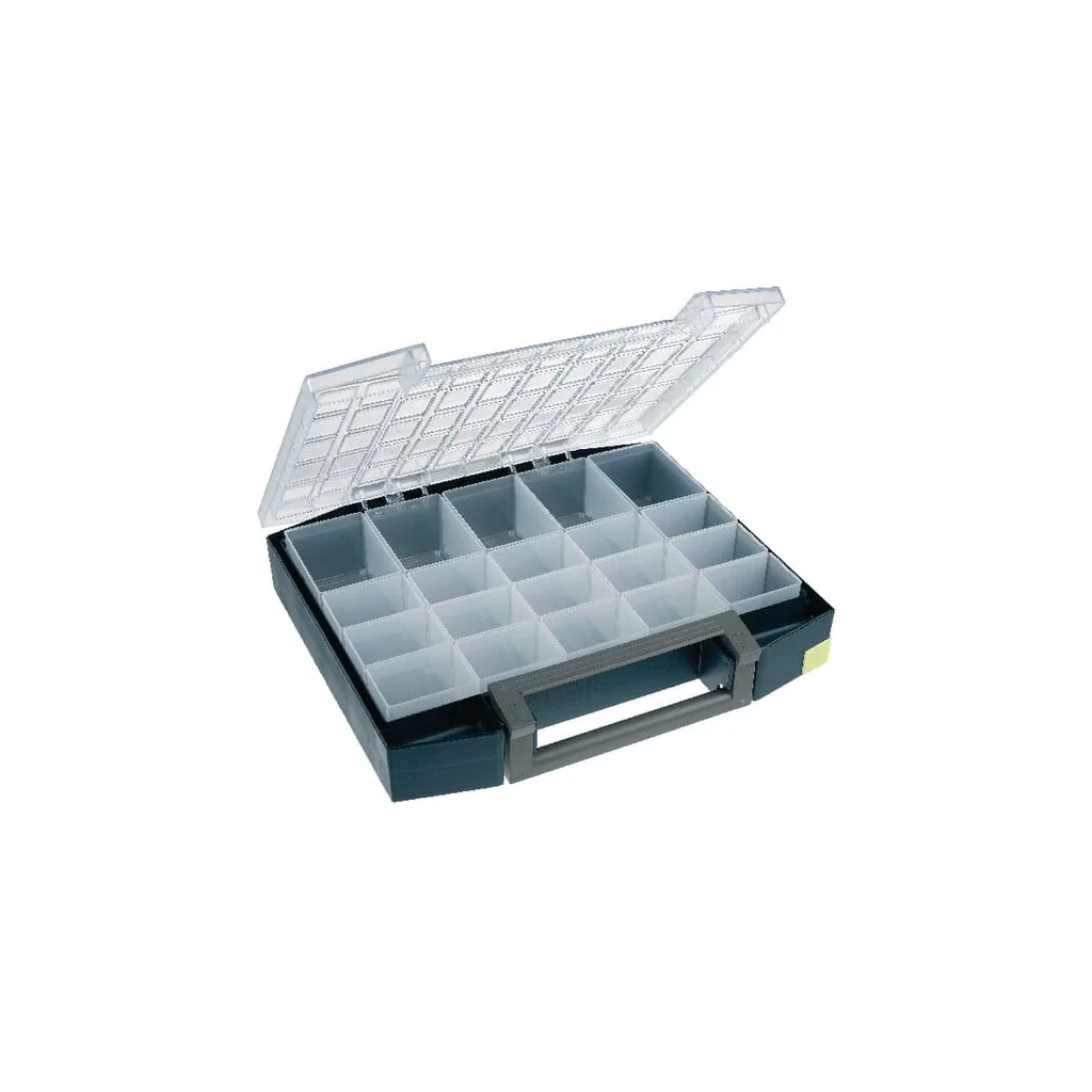 Cutie sortiment 421x361x78mm, capacitate 15l, polipropilenă albastră, 20 compartimente, Boxxser 80 5x10 de Raaco 134934