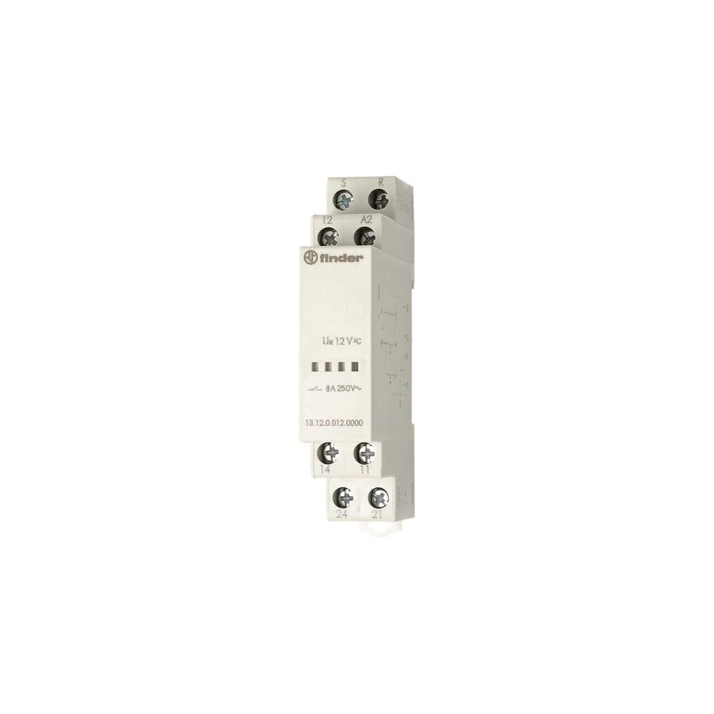 Releu de apel și resetare, montare pe șină de 17,5 mm, 1 contact comutat 8 A + 1 contact deschis 8 A, 12 V UC 131200120000