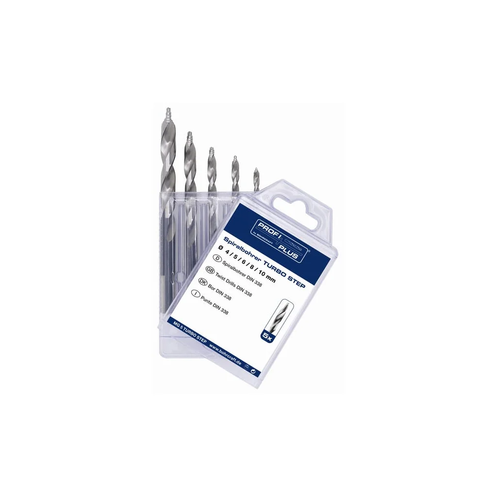 Set burghie 5 buc. HSS-DIN 338-G TURBO STEP 12021330005