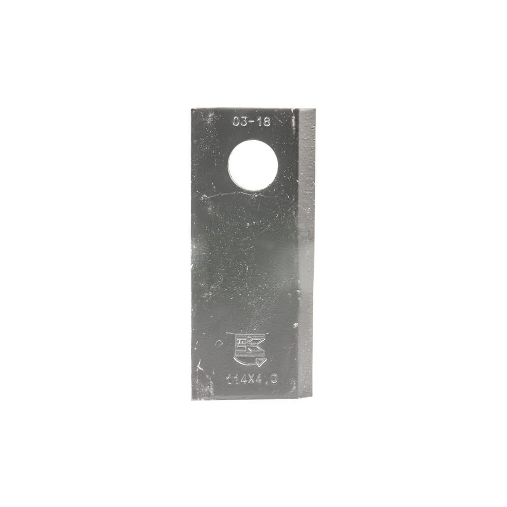 Lamă cositoare stânga 114x48x4mm orificiu 19mm pachet 25 buc. potrivită pentru Kongskilde JF/Stoll 13800014KR