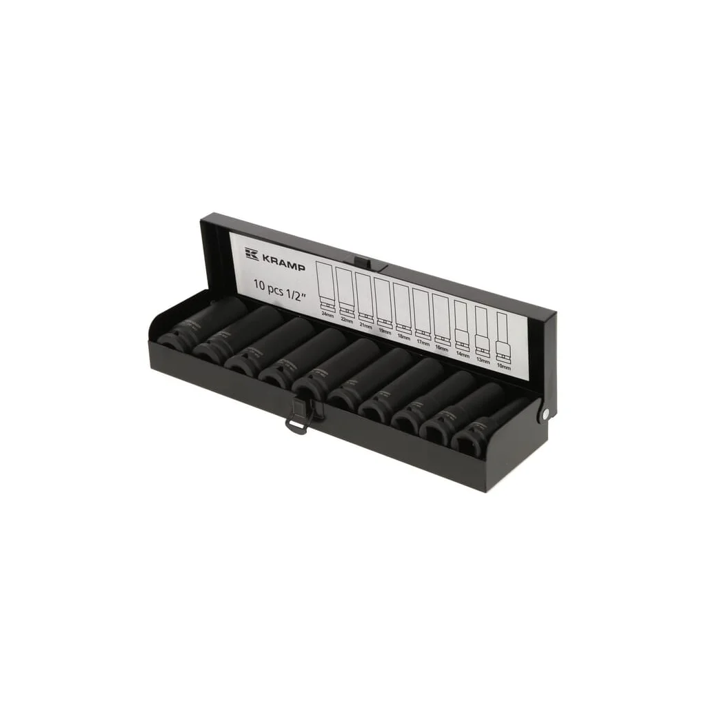 Set capete lungi chei tubulare de impact 1/2", 10 piese 1803924010P1KR