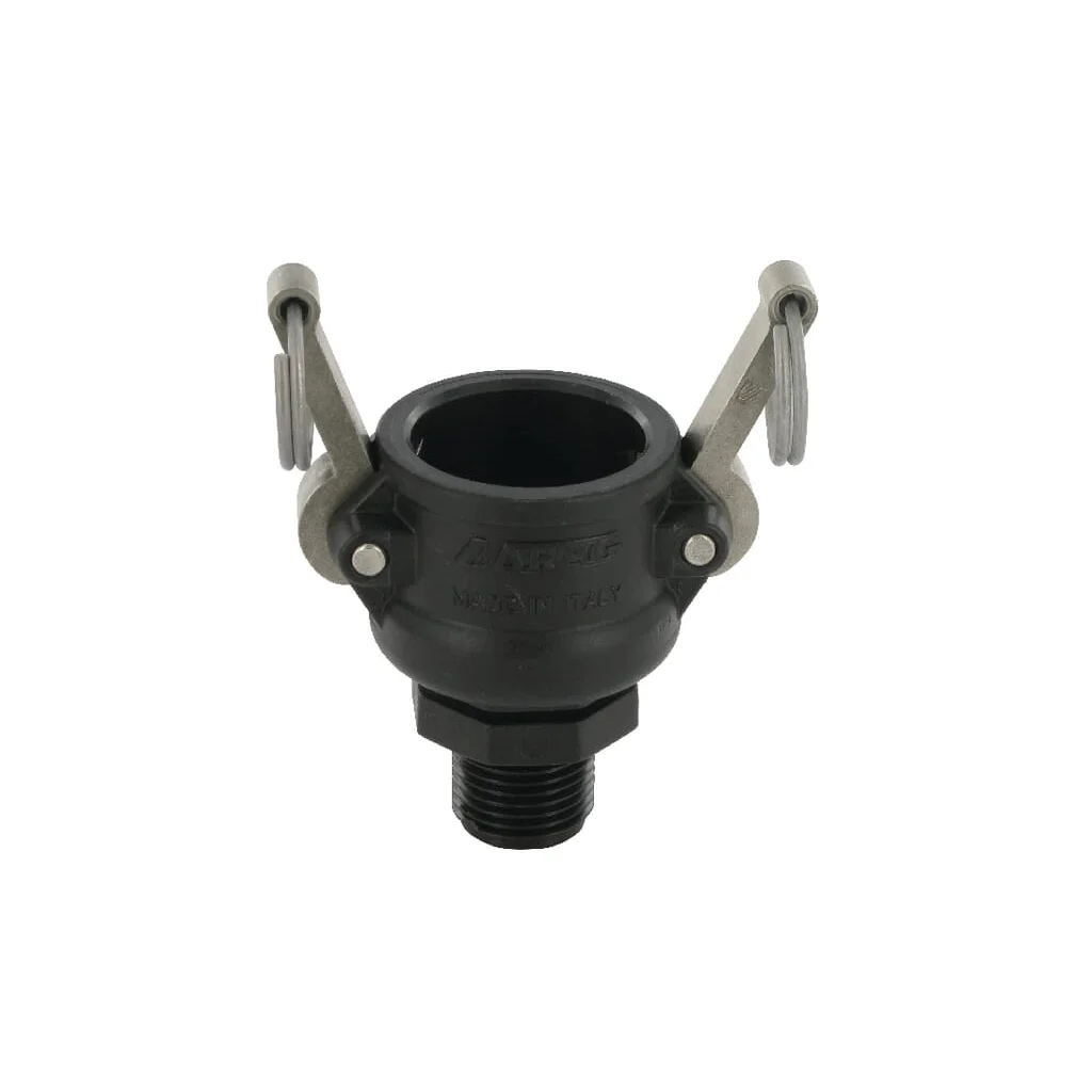 Cuplă Camlock tip B 3/4", filet tată 1/2", polipropilenă 18103B2