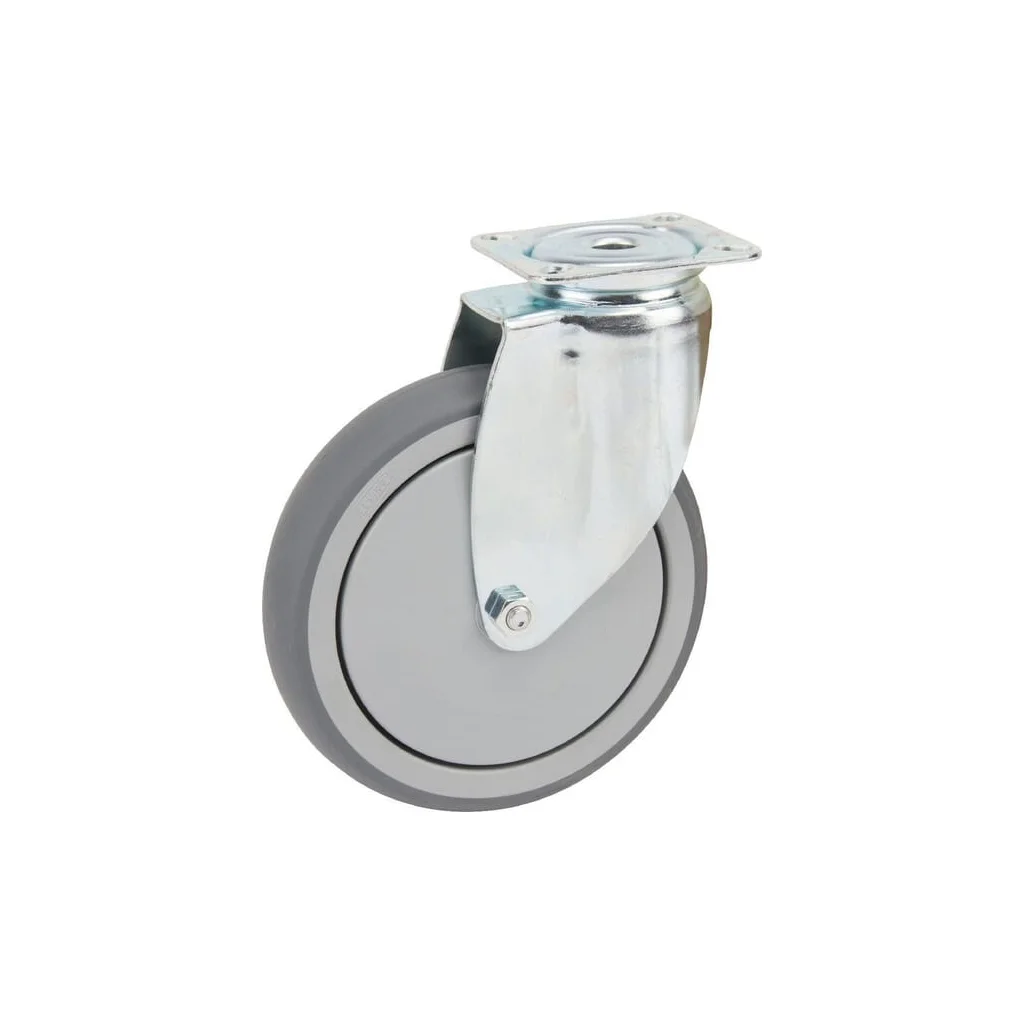 Roată pivotantă cu rolă cauciuc diametru 150x32mm fiting 77x67mm sarcină 100kg Tente 2470PJP150P50