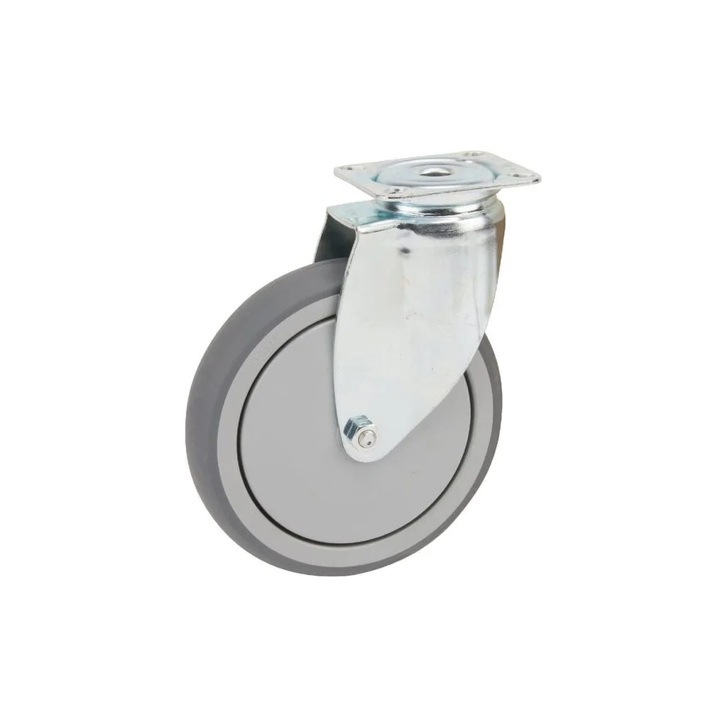 Roată pivotantă cu rolă cauciuc diametru 100x32mm fiting 77x67mm sarcină 75kg Tente 2470PJP100P50