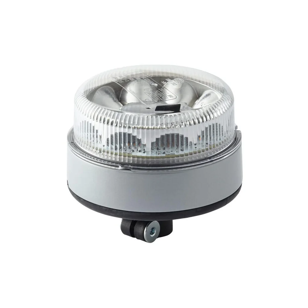 LED intermitent, 10W, rotund, 12/24V, transparent/galben, cu șuruburi, diametru 149mm x132mm, 10 LED-uri, Hella 2XD012980011