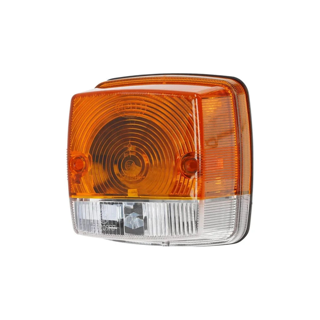 Lampă semanlizare și poziție 21W pătrată 12V galben/transparent cu șuruburi 84x84mm Hella 2BE003014251
