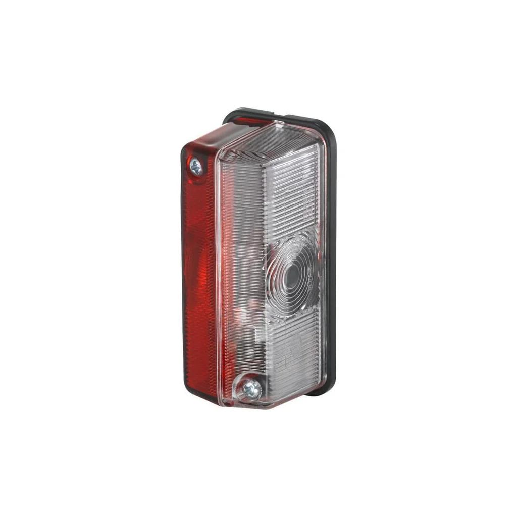 Lampă de semnalizare dreptunghiulară, 24 V, roșie/albă, cu șuruburi, Hella 2XS005020001
