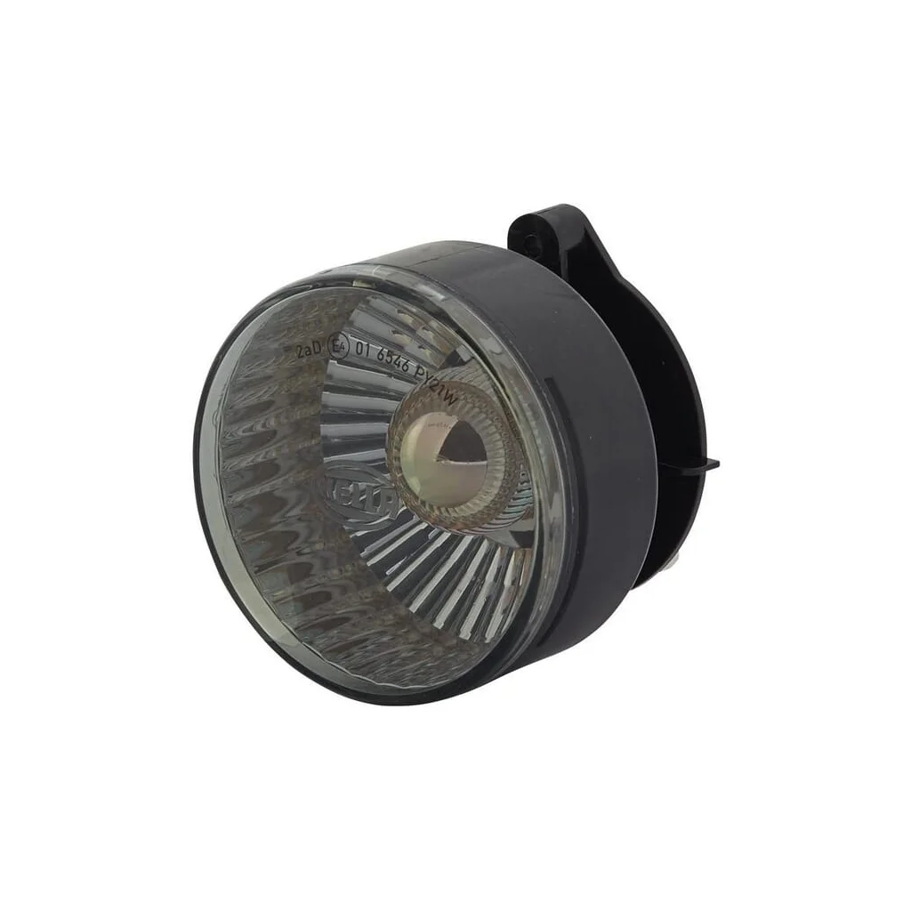 Lumină indicatoare 21W, rotundă, 12V, galben/gri, carcasă: argintie, prindere cu șurub, diametru 66mm, mufă AMP, Hella 2BA009001191