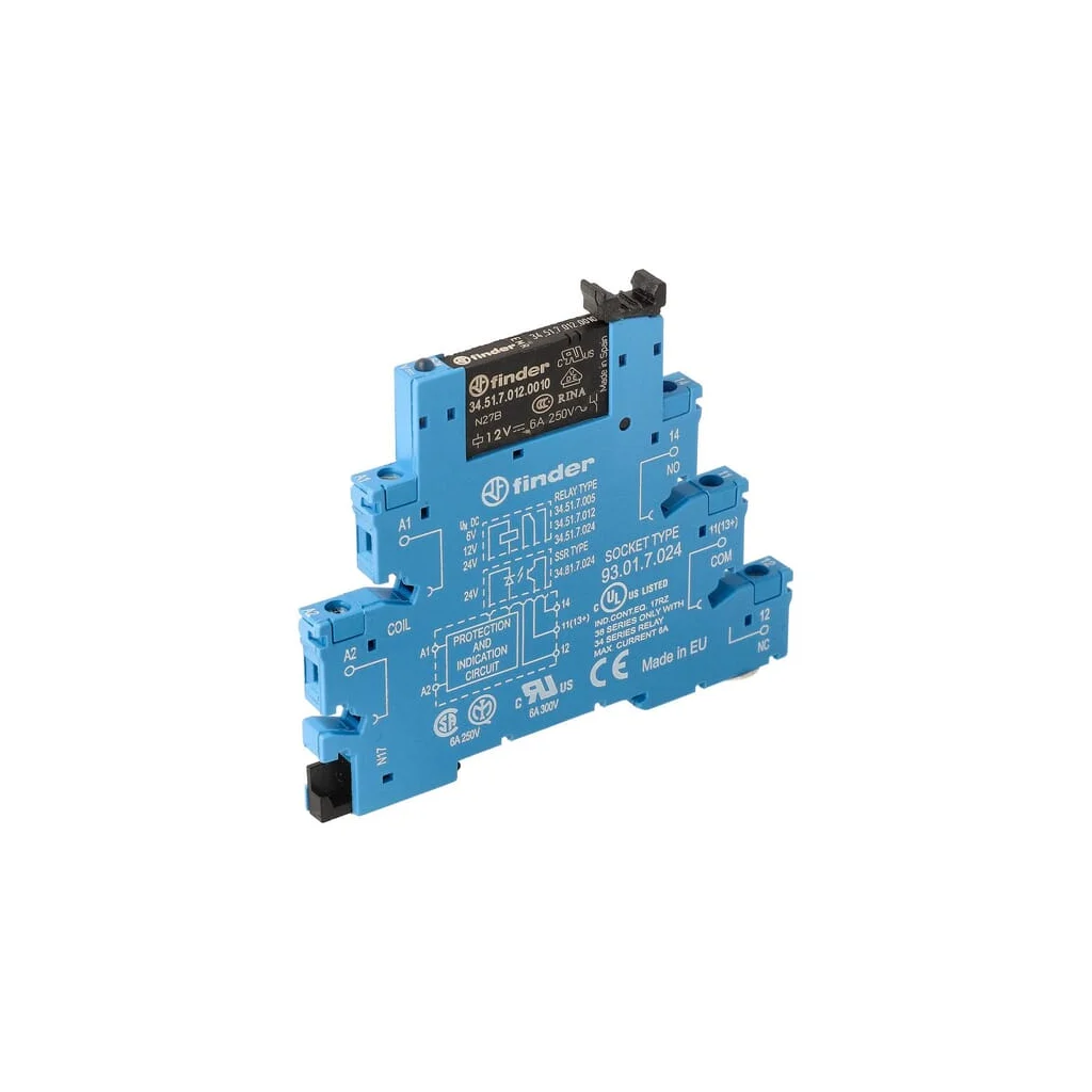 Interfață releu Mod. (EMR) Șurub.6,2mm.1CO 6A/12V DC sens/AgNi 385170120050