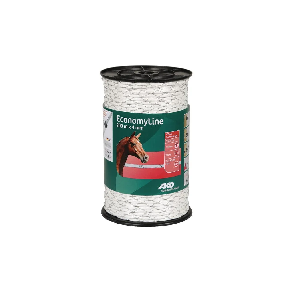 Cablu alb pentru gard 4mm 200m 441970
