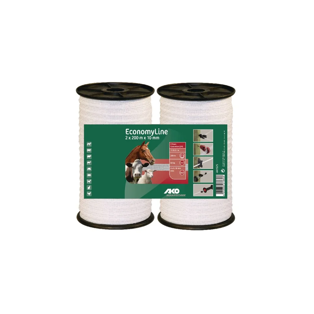 Bandă albă pentru gard 10mm 200m 441525